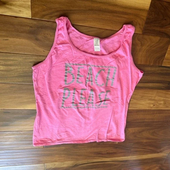 Gildan Softstyle Ring Spun Pink Beach Please Tank Top size XL - Picture 3 of 4
